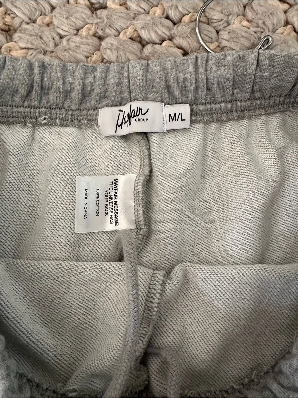 The Mayfair Group Sweat Shorts Womens M L grey Athletic Club Logo French Terry
